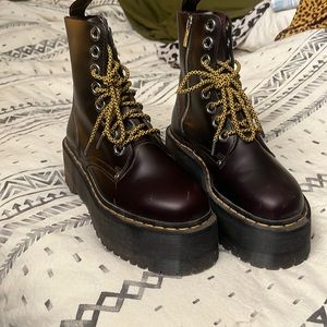 Dark Red Max Platform Doc Martens